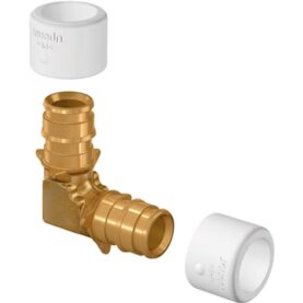 VINKEL 15 MM X 90°C 2FOG MÄSSING/VIT Q&E UPONOR