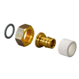 RAK NIPPEL 18 MM X G20 FOG X INVÄNDIG LÖPMUTTER MÄSSING/VIT Q&E UPONOR