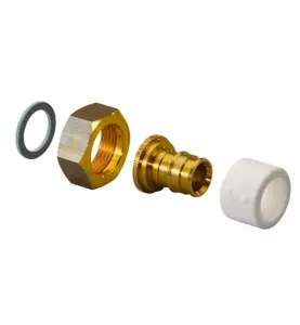 RAK NIPPEL 18 MM X G20 FOG X INVÄNDIG LÖPMUTTER MÄSSING/VIT Q&E UPONOR