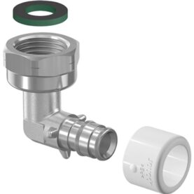VINKEL 15 MM X G20 X 90° FOG X INVÄNDIG LÖPMUTTER MÄSSING/VIT Q&E UPONOR