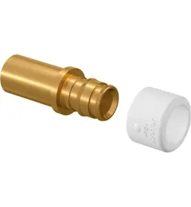 RADIATORADAPTER 15X15 MM FOG X SLÄTÄNDE MÄSSING/VIT Q&E UPONOR