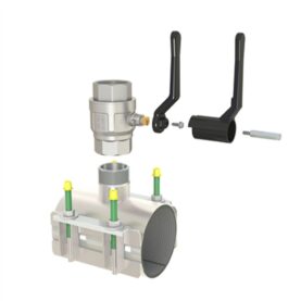 OK NOTAP BIG 112-134 MM (DN40) FÖR PÅSTICK 4 BULTAR, INKLUSIVE KULVENTIL ROSTFRITT NOTAP