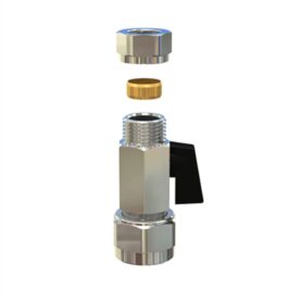 RAK ANSLUTNING NOTAP 137400S G15/MUTTER G20 MED VENTIL, UTVÄNDING GÄNGA KROM NOTAP