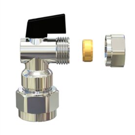 VINKELANSLUTNING NOTAP 137800S G15/MUTTER G20 MED VENTIL, UTVÄNDING GÄNGA KROM NOTAP