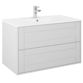 KOMMOD GABRIELLA 90 CM GRÅ MATT MED ARIELLA TVÄTTSTÄLL PORSLIN ALTERNA