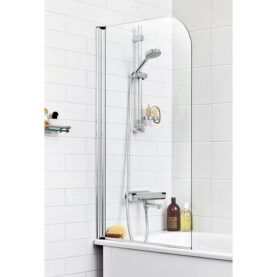 BADKARSVÄGG PICTO 1,3M X 0,75 KLARGLAS ALUMINIUM PROFIL ALTERNA