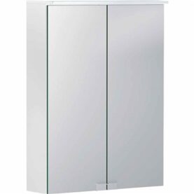 SPEGELSKÅP OPTION BAS 500X140X675 MM BELYSNING, 2 DÖRRAR VIT GEBERIT