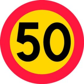 PLASTMÄRKE HASTIGHETSBEGRÄNSNING 50KM/H BLINKFYRAR