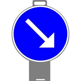 HANDTAGSSKYLT PÅBJUD KÖRBANA HÖGER BLINKFYRAR