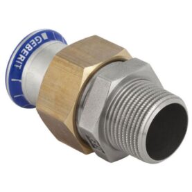 UNIONKOPPLING 22 MM X R20 MUFF X UTVÄNDIG GÄNGA ROSTFRI / GUL MAPRESS GEBERIT