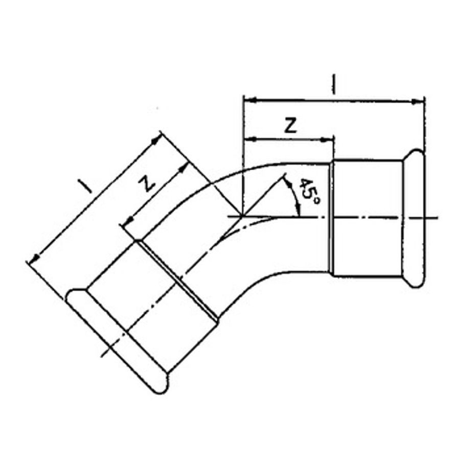 BÖJ 15 MM X 45° 2MUFF ZINK MAPRESS GEBERIT - Bild 2