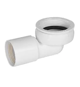VINKEL 32 MM X G32/40 X 90° MUFF X INVÄNDIG GÄNGA VIT FALUPLAST