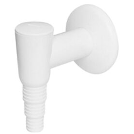 TVÄTTMASKINSLÅS 32 MM X G20/25 MED BACKVENTIL VIT FALUPLAST