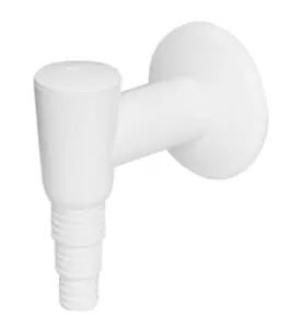 TVÄTTMASKINSLÅS 32 MM X G20/25 MED BACKVENTIL VIT FALUPLAST