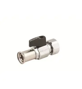 RAK KULVENTIL 20 MM X G20 PRESSMUFF X LÖPMUTTER KROM BROEN BALLOFIX