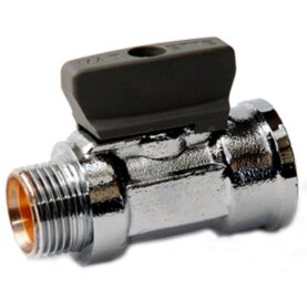 KULVENTIL G15 RAK UTVÄNDIG X INVÄNDIG MED VRED FÖRKROMAD VATETTE