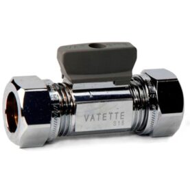 KULVENTIL 15X12CU MM RAK MED VRED FÖRKROMAD VATETTE