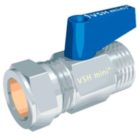 RAK KULVENTIL 15XR15 KLÄMRING X UTVÄNDIG GÄNGA, MED VRED KROM BALLOFFIX VSH