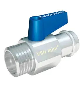 RAK KULVENTIL 12MM X R15 PRESSMUFF X UTVÄNDIG GÄNGA, MED VRED KROM BALLOFFIX VSH