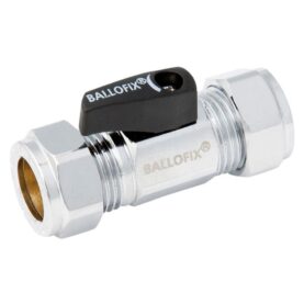 RAK KULVENTIL 15X15 KLÄM X KLÄM, MED VRED KROM BROEN BALLOFIX