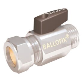 RAK KULVENTIL 12XR15 KLÄM X UTVÄNDIG GÄNGA, MED VRED KROM BROEN BALLOFIX