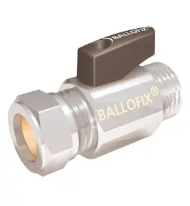 RAK KULVENTIL 12XR15 KLÄM X UTVÄNDIG GÄNGA, MED VRED KROM BROEN BALLOFIX