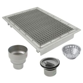 STORKÖKSBRUNNAR 660PL 600X400 B110 MED BOTTENUTLOPP FÖR BETONGGOLV MED PLASTMATTA BLUCHER