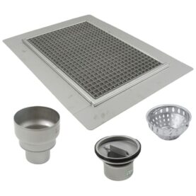 STORKÖKSBRUNNAR 660K 300X300 B110 MED BOTTENUTLOPP FÖR BETONGGOLV MED KLINKER OCH TÄTSKIKT BLUCHER