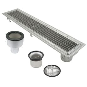 SPÄRRBRUNNAR 670PL 1200X150 B75 MED BOTTENUTLOPP  FÖR BETONGGOLV MED PLASTMATTA BLUCHER