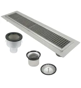 SPÄRRBRUNNAR 670E 800X150 B75 MED BOTTENUTLOPP FÖR BETONGGOLV MED MASSA/EPOXI BLUCHER