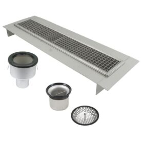 SPÄRRBRUNNAR 670K 1200X150 B75 MED BOTTENUTLOPP FÖR BETONGGOLV MED KLINKER OCH TÄTSKIKT BLUCHER