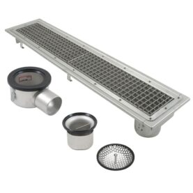 SPÄRRBRUNNAR 670PL 1200X150 S75 MED SIDOUTLOPP FÖR BETONGGOLV MED PLASTMATTA BLUCHER