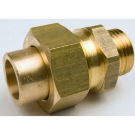 RAK KOPPLING METALL 42 MM X G40 MUFF X UTVÄNDIG GÄNGA MÄSSING