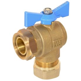 FULLFLÖDESVENTIL VINKEL DN20 Ø22 BLÅTT VRED VATETTE