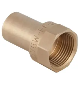 ÖVERGÅNGSNIPPEL 22 MM X R15 SLÄTÄNDA X INVÄNDIG GÄNGA RÖDGODS M-PROFIL MAPRESS GEBERIT