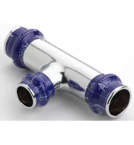 T-RÖR 15X12X12 FÖRKROMAD KOPPAR V-PROFIL ALTECH