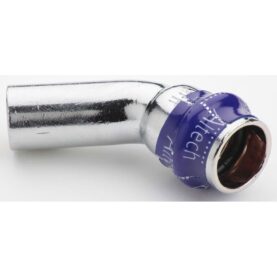 BÖJ 12 45° 1 MUFF FÖRKROMAD KOPPAR V-PROFIL ALTECH