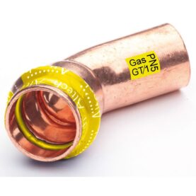 BÖJ 12 45° 1 MUFF KOPPAR GAS V-PROFIL ALTECH