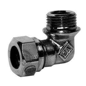 VINKELKOPPLING 10 MM X R15 X 90° KLÄMRING X UTVÄNDIG GÄNGA KROM VATETTE