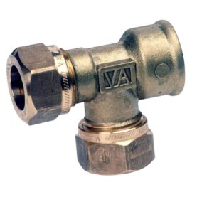 T-KOPPLING 15X15X15 2KLÄMRING X INVÄNDIG GÄNGA MÄSSING VATETTE