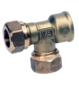 T-KOPPLING 15X15X15 2KLÄMRING X INVÄNDIG GÄNGA MÄSSING VATETTE