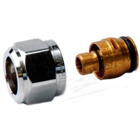 RADIATORANSLUTNINGSSATS M22X1,5 MM X 16X2,0-2,2 MM PLAST KLÄMRING KROM VATETTE