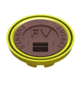 PREMIUM LOCK FÖR VENTILBETÄCKNING MED SLITSAD INTEGRERAD LÅSPACKNING, GUL, MÄRKT FV, 2491HTFV
