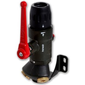 VÄGGFÄSTE 25 MM X R15 X 45° LUFTÖVERFÖRING MUFF X 2INVÄNDIG GÄNGA SVART TRANSAIR