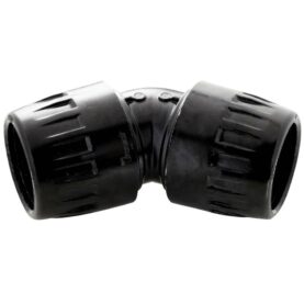 VINKELKOPPLING 63 MM X 45° LUFTÖVERFÖRING 2MUFF SVART TRANSAIR