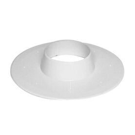 TÄCKBRICKA ID=110 MM/YD=180 MM HEL/DELBAR MED KRAGE HÖJD 20 MM VIT FALUPLAST