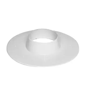 TÄCKBRICKA ID=110 MM/YD=180 MM HEL/DELBAR MED KRAGE HÖJD 20 MM VIT FALUPLAST