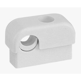 RÖRKLAMMA 8-15 MM C/V 20 MM, B=45 MM ENKEL VIT FALUPLAST