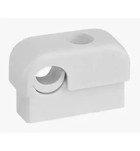 RÖRKLAMMA 8-15 MM C/V 20 MM, B=45 MM ENKEL VIT FALUPLAST