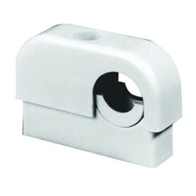 RÖRKLAMMA 15-22 MM C/V 25 MM, B=60 MM ENKEL VIT FALUPLAST